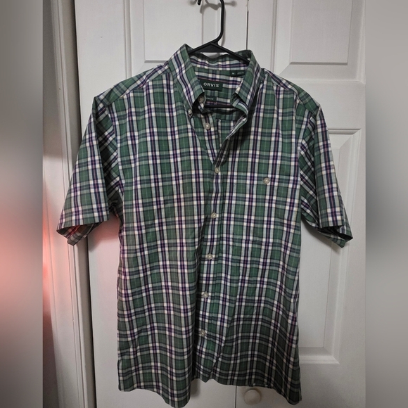 Orvis Other - Orvis No Work Mens Green-blue Plaid Shirt Size M Active Fit